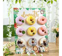 1 set Présentoir en bois pour donuts 26 * 35 cm / 32 * 40 cm, convient pour 9/16 donuts, étagères d'affichage alimentaire, accessoires de décoration de desserts DIY, étagères de décoration de gâteaux,