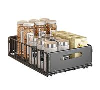 1 set Rangement Sous Evier En Inox-Tiroir Coulissant Cuisine,Rangement Cuisine Avec Garde-Corps,Multifonction Rangement Et Organisation De Cuisine Pour Cuisine/Salle De Bain.(37.5x24.5x10cm)
