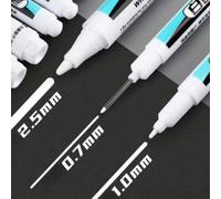 1 Set Stylo marqueur peinture blanche, marqueur permanent imperméable et résistant à l'huile pour le bois, le plastique, le cuir, le marquage de trous profonds sur le métal, convient pour la salle de