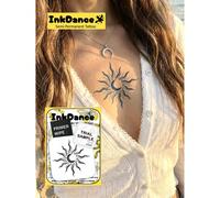 1 set "Sun, Moon" Nouveaux autocollants de tatouage temporaire à la technologie avancée, tatouages temporaires semi-permanents, imperméables et longue durée, design réaliste, harmonie céleste, formule