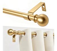 1 Set Tringle à Rideau 33-120 Pouces, Tringle à Rideau Décorative 5/8 Pouces, Tringle à Rideau Simple Épissée Dorée avec Supports, Pour Salle de Bain, Chambre, Salon, Patio Extérieur, Cuisine, Petite 