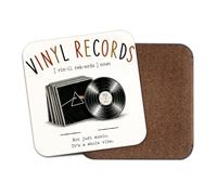 1 sous-verre en forme de disque vinyle - Description du dictionnaire du groupe de musique - Définition du sport drôle blague Hobby Job Gift #73120