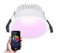 1 spot LED encastrable, 10 W 630 lm RGBWW dimmable, IP44 WiFi Bluetooth, pour salle de bain et véranda .