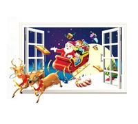 1 Sticker mural 3D Joyeux Noël PVC autocollant repositionnable pour chambre cuisine plafond .