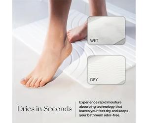 1 tapis de bain en diatomite, aspect pierreux - Tapis de bain super absorbant, à séchage rapide, antidérapant, idéal pour la salle de bain et la cuisine