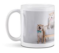 1 tasse en céramique blanche de 284 ml - Shiba Inu - Motif famille de chiens à la maison pour café, thé, boissons, cuisine, anniversaire, bureau amusant - Tasse Personnalisée #24490