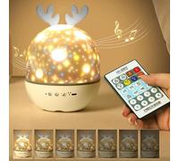 1 Veilleuse Pour Enfants, Projecteur D'étoiles Bluetooth, Veilleuse Musicale Rotative À 360° Avec Télécommande, 10 Couleurs, Veilleuse Led