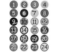 1 x 24 Autocollants Calendrier de l'Avent, Chiffres pour Calendrier de l'Avent, Stickers Calendrier de l'Avent, Sacs en Tissu, DIY, Coffrets Cadeaux