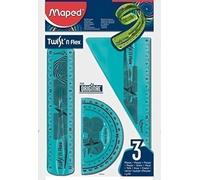 LOT de 10 Pack de règles flexibles Maped Twist'n Flex Original : règle de 15 cm, équerre de 60?