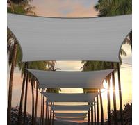 1 x filet d'ombrage | HDPE 160 g/m² anti-vieillissement, bloque 95 % des UV, bords renforcés, anneaux inoxydables, montage facile (gris