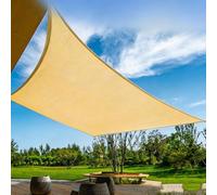 1 x filet d'ombrage | HDPE 160 g/m² anti-vieillissement, bloque 95 % des UV, bords renforcés, anneaux inoxydables, montage facile (beige