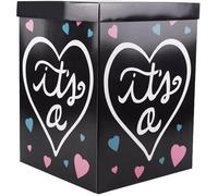 1 x Gender reveal balloon box,30 x 30 x 40 cm,bck balloon box for boys or girls KIT DE DECORATION