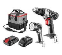 Kit énergie + : perceuse/visseuse 18V, torche, mallette de transport, batterie 2.0Ah, chargeur - GRAPHITE - 58G016