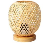 1 x Lampe De Chevet Bambou Tissage Lanterne Lampe De Table Style Rural Pour Salon Chambre Lumineuse Éclairage, Style C - SMOTOP