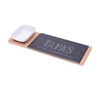 1 X PLATEAU BI-MATIERE AVEC BOL 30 x 10 cm