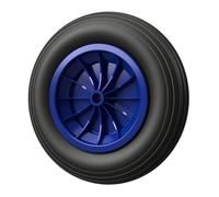 1 x Roue en polyuréthane Ø 350 mm 3.50-8 palier lisse roue de brouette pneus anti-crevaison, noir/bleu
