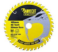 1 x SCCSF165CL40 SabreCut 165 mm 40T x 20 mm Lame de scie circulaire sans fil Compatible avec Dewalt Bosch Makita et bien d'autres