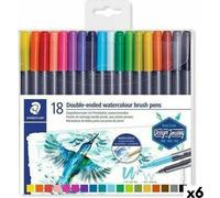 1 x STAEDTLER 3001 TB18 Feutre à pointe fine, lavable à l'eau, 18 pièces