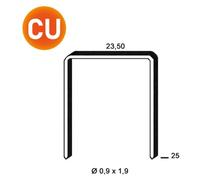 10 000 Agrafes Cuivrées Jk590-25 - 23.5x25x0.9x1.9 mm - D-Work
