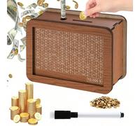 10 000 $ Tirelire en bois avec compteur, bocal d'épargne, compteur de pièces, banque d'argent en bois, meilleur cadeau pour constituer un fonds d'urgence, anniversaire et remise de diplôme bois