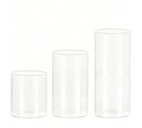 10/15/20 cm Vase cylindrique en verre haute, vase à tulipes, décoration de bureau, 1 pièce - Vase cylindrique en verre pour bougies, fleurs fraîches, galets, perles et lanternes - Vase cylindrique en