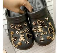 10/16/22 pièces Ensemble de charms cœur d'ours/cœur de papillon, accessoires en résine ABS détachables, décoration de chaussures, cadeaux de fête et d'anniversaire, convient pour sandales et chaussure
