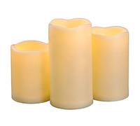 10,2 cm 12,7 cm 15,2 cm extérieur/intérieur étanche LED sans flamme vacillante Bougies pilier avec minuteur/L à piles Lot de bougies électriques pour lanterne décoratif longue durée 1500 heures