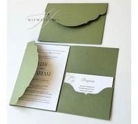 10/20/25/50 pièces Pochettes d'invitation de mariage pliables en trois, fiançailles 15e anniversaire baptême invitations minimalistes, enveloppes d'invitation DIY, invitations 5*7 pouces, invitations 