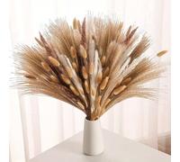 10/20/30/40 pièces Décoration artificielle de roseaux, bouquet de plumes de roseaux artificiels mini de 17,3 pouces, décoration florale bohème marron pour vase de mariage, couronne, chambre et arrange