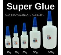 10/20/35/50/100g 502 Super colle Cyanoacrylate instantanée forte adhésif à séchage rapide pour Caremic plastique artisanat bijoux jouets chaussures 20g 2 flacons