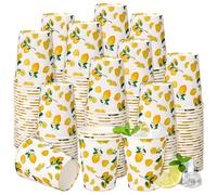 10/20/40 pièces Gobelets en papier citron de 9 oz, gobelets jetables jaunes pour boissons/jus, pour boissons froides/chaudes, fête de plage d'été, limonade, baby shower, décoration de fête d'anniversa