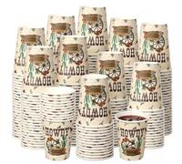 10/20/40 pièces Gobelets en papier jetables de 9oz thème cowboy occidental, imprimés avec "HOWDY", fournitures de décoration pour mariage, fête d'anniversaire, fête cowboy Papetier