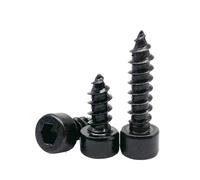 10/20/50/100 pièces M2 M2.6 M3 M3.5 M4 M5 M6 noir en acier au carbone Allen hexagonale à six pans creux tête meubles bois vis autotaraudeuse(45mm,M6 10pcs)