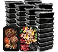 10/20/50 pièces Boîtes de conservation alimentaire réutilisables avec couvercles, boîtes à bento en plastique divisées, boîtes-repas, boîtes à emporter, boîtes de préparation de repas, boîtes-repas em