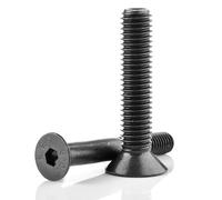 10/20/50pcs M2 M2.5 M3 M4 M5 M6 Vis à tête fraisée plate à six pans creux noire