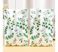 10/20/50pcs Sacs cadeaux de fête à feuilles d'eucalyptus - Sacs cadeaux en plastique floral vert en vrac, sacs fourre-tout, convenant pour les anniversaires, les mariages, la décoration de fête pour a