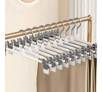 10/20 pièces Cintres à pantalon/vêtements antidérapants avec pinces, sèche-linge en acier inoxydable résistant à la rouille renforcé pour usage domestique 10 blancs,20 noirs,20 blancsFer