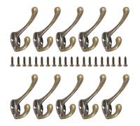 10/20 pièces patères mural robuste double porte-manteau Bronze Vintage cintre avec vis pour porte patères salle de bain 10PCS