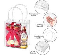 10/20 sacs cadeaux transparents avec poignée, réutilisables, personnalisables pour la fête des mères, boutique, petits articles, trousse de maquillage Clair