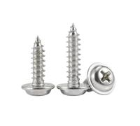 10-200 pièces type-PWA M1.4-M5 acier inoxydable empreinte cruciforme tête cylindrique à embase vis autotaraudeuses, M4x14x8mm(50 pièces)