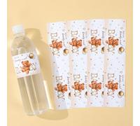 10/24 pièces Autocollants de bouteille thème ours brun, Étiquettes autocollantes motif ours brun, Fournitures de décoration de bouteille thème ours brun pour fête, Étiquettes de décoration de bouteill