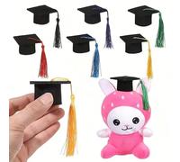 10/25 pièces Mini ornements de chapeau de remise des diplômes, en tissu non tissé avec des glands colorés, compacts et faciles à ranger, convenant pour la décoration de table de fête de remise des dip