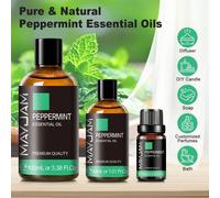 10/30/100ml Huiles Essentielles de Menthe Poivrée, MAYJAM 1 pièce Huiles Essentielles de Menthe Poivrée Premium Pour Diffuseurs Humidificateur DIY Fabrication de Bougies et de Savons, Huiles Essentiel