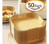 10/30/50/100/200 pièces Papier sulfurisé en pulpe de bois jetable pour friteuse à air, accessoires de friteuse à air pour cuisson au cuit-vapeur du gâteau au fromage Taille Unique,30 pièces,100 pièces