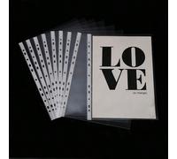 10/30/50/100 pièces Pochettes plastiques perforées A4 transparentes, pochettes pour dossiers, classement, portefeuilles, papiers et documents, fournitures de bureau, journal, fournitures de scrapbooki