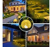 10/30 pièces Lumières de jardin extérieures à énergie solaire LED, 8 modes d'éclairage, design boule en verre, étanche, idéal pour décorer la pelouse, le jardin et la terrasse. Décoration de jardin es