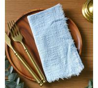 10/30 pièces Set de serviettes de mariage de couleur unie 32*32cm/12.6*12.6 pouces, à franges, en tissu vintage de ferme doux et carré. Convient pour les anniversaires, l'usage quotidien, les sets de 
