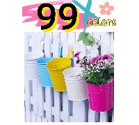 10/5/1 pièce Pot de fleurs en métal - Pot de fleurs suspendu, pot de plante suspendu pour l'extérieur, pot de fleurs pour balustrade, pot de fleurs mural de style ferme avec poignée, décoration de jar