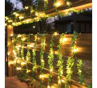 10/5/2m Guirlande lumineuse décorative moderne à feuilles vertes, guirlande féerique alimentée par batterie convenant pour la chambre, la fête, le mariage, Noël, Thanksgiving et diverses occasions de 