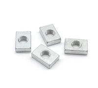 10/50 pièces écrou carré M3 M4 M5 M6 M8 écrous rectangulaires minces en acier au carbone zingué bloc coulissant pour accessoire de profil en aluminium (Color : 50pcs_M4-15x8x2mm)